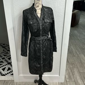 White House Black Market foil reptile dress